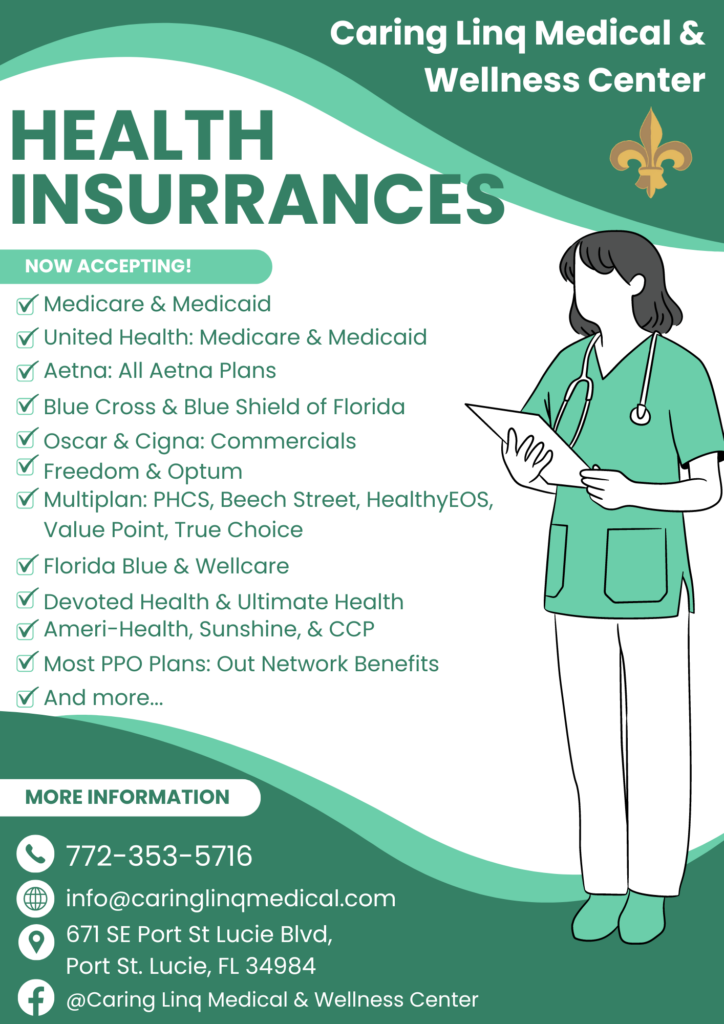 All insurances approved by caring linq medical services